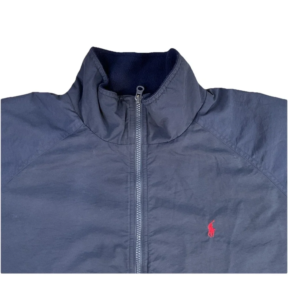 Vintage Polo Ralph Lauren Jacket 90s Nylon Blend Fleece Lined Bomber Coat Men XL